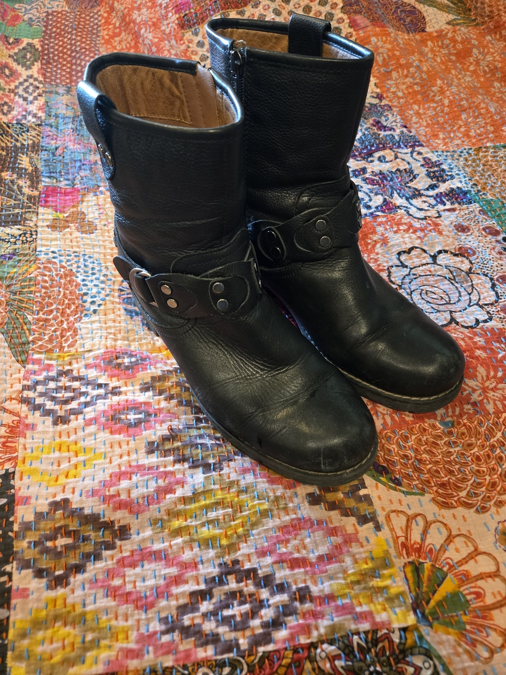 PIKOLINOS Women’s Black Leather Mid-Calf Harness Boots
